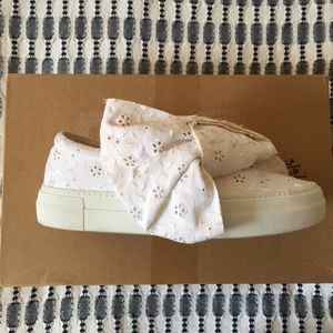 Joshua Sanders White Eyelet Bow Sneakers 37 7